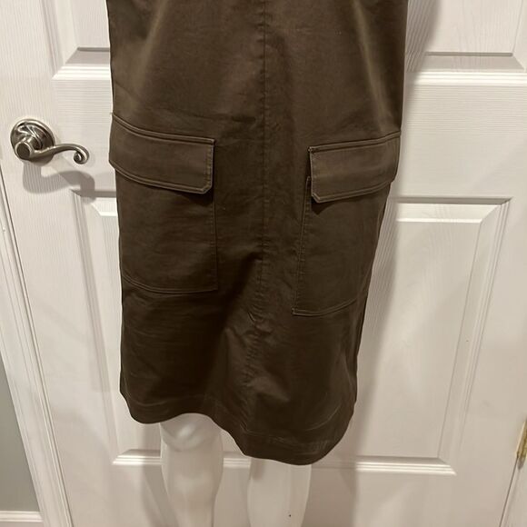 Theory olive green utilitarian cargo dress sleeveless size 10 - Picture 5 of 9